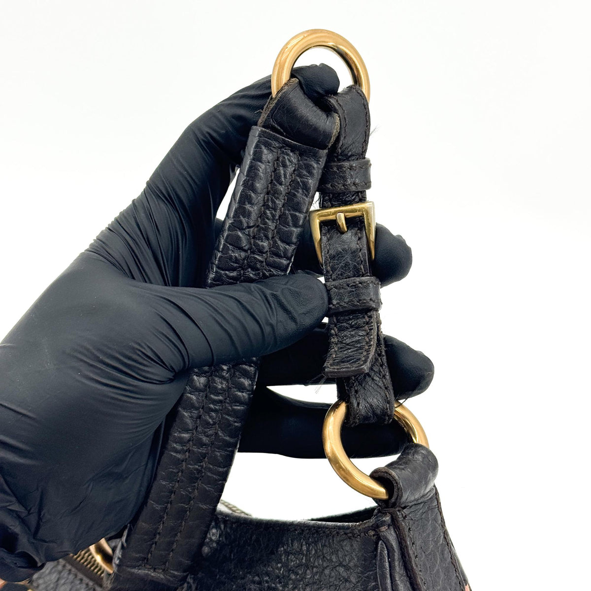 Prada Shoulder Canvas And Leather Black Canvas Shoulder Bag Bag (Pre-Owned)