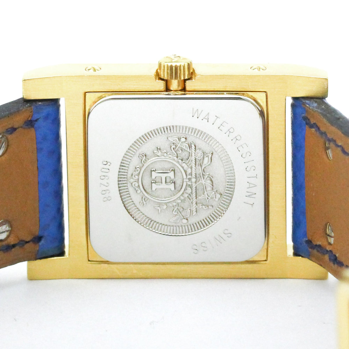 Hermes Medor Quartz Plated Metal And Leather Watch (Pre-Owned)