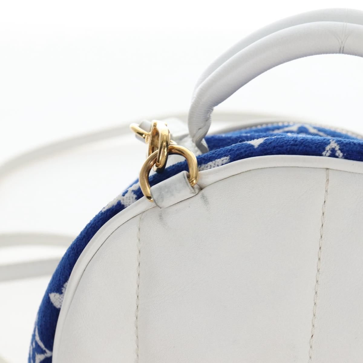 Louis Vuitton Palm Springs Lv Match Monogram Jacquard Velvet Blue Canvas Backpack Bag (Pre-Owned)
