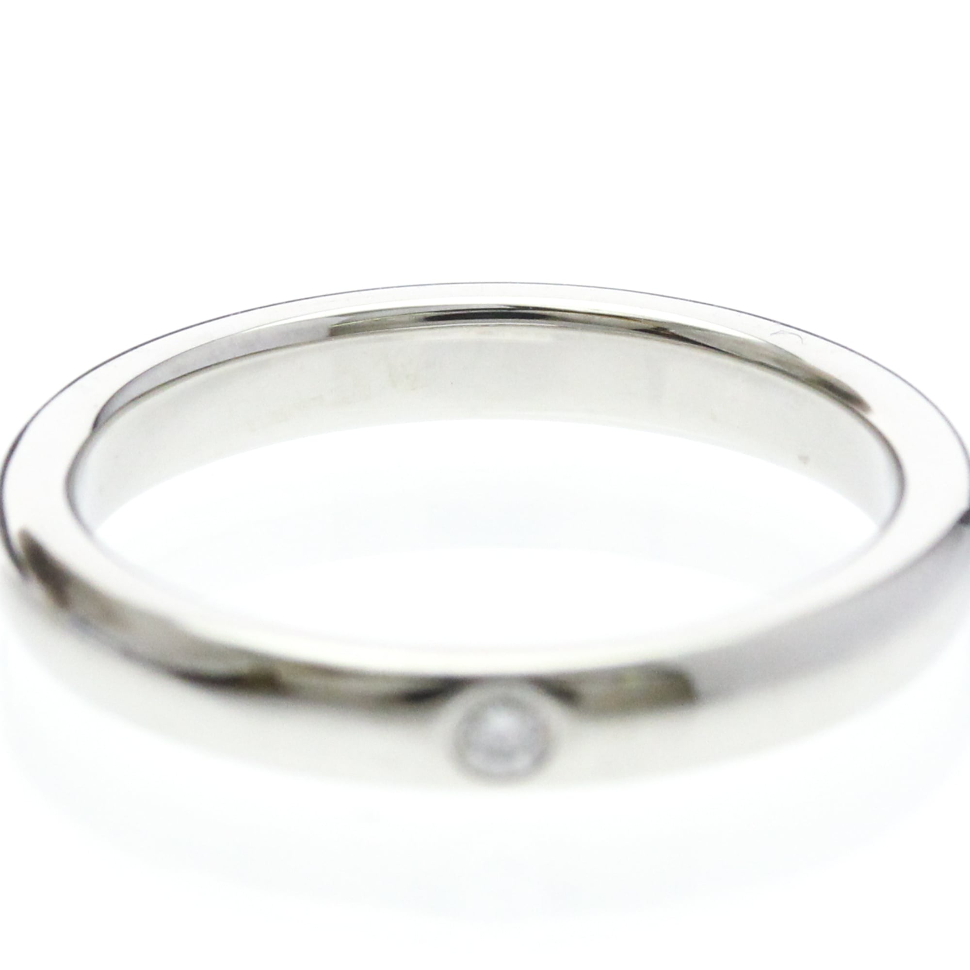 Tiffany & Co. Elsa Peretti 1 Diamond Stacking Band 950 Platinum With Diamond Silver Platinum Ring Jewelry (Pre-Owned)