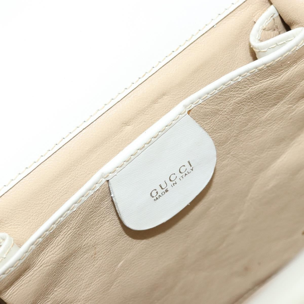 Gucci Vintage Leather White Leather Handbag (Pre-Owned)
