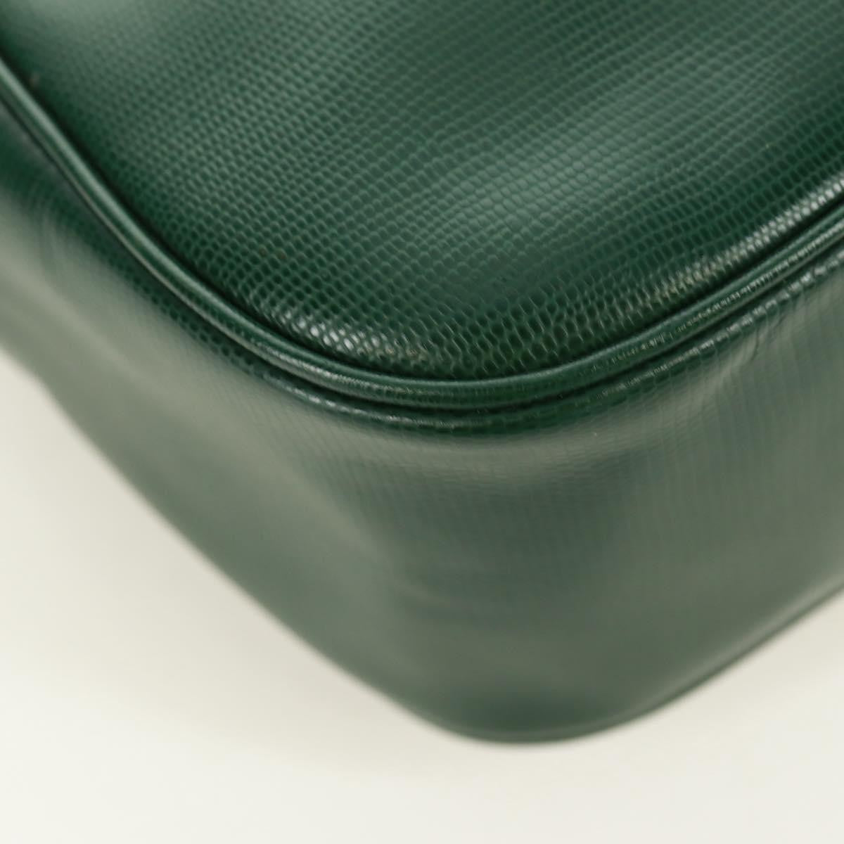 Celine Circle Logo Leather Green Leather Shoulder Bag Bag (Pre-Owned)