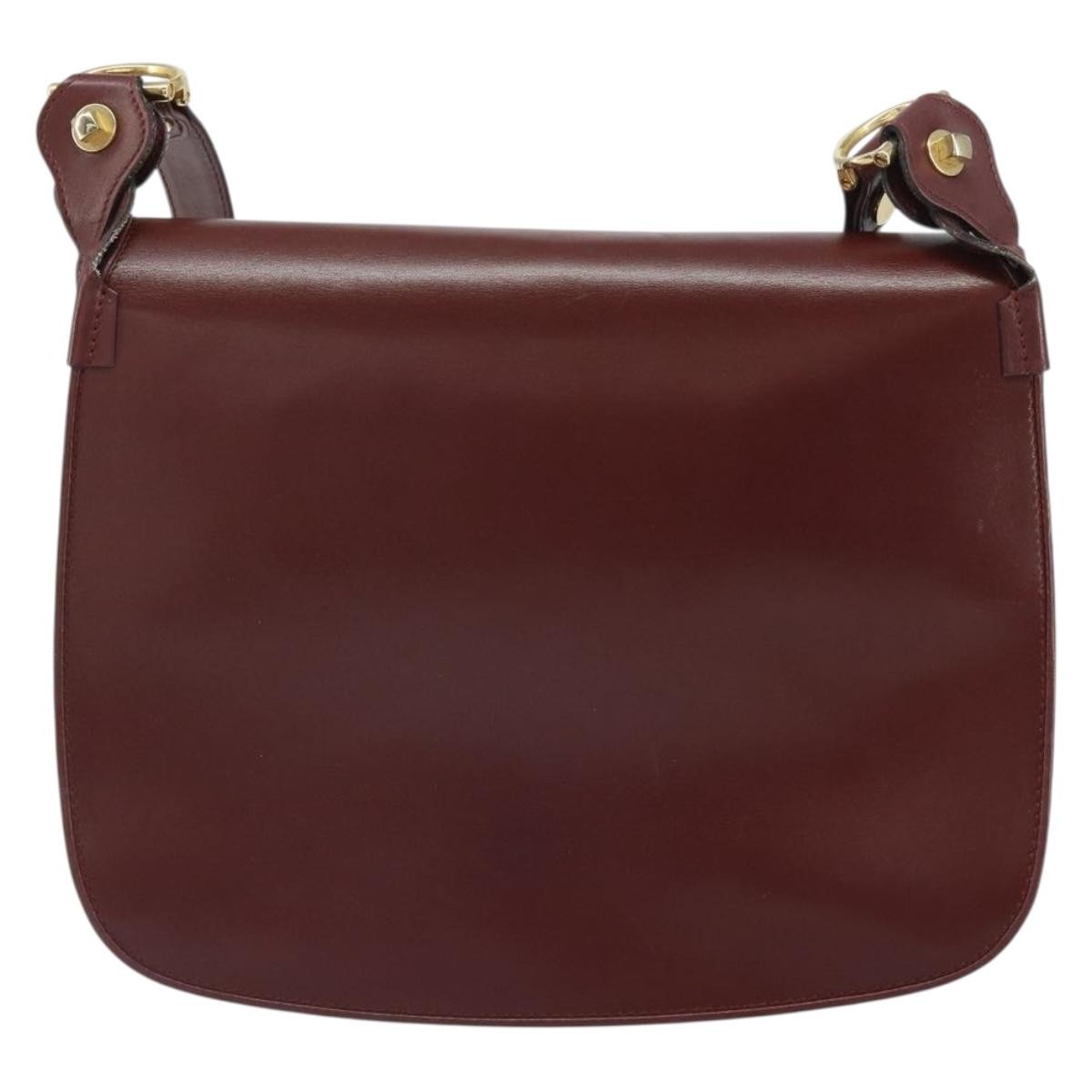 Cartier Must De Cartier Leather Burgundy Leather Shoulder Bag Bag (Pre-Owned)