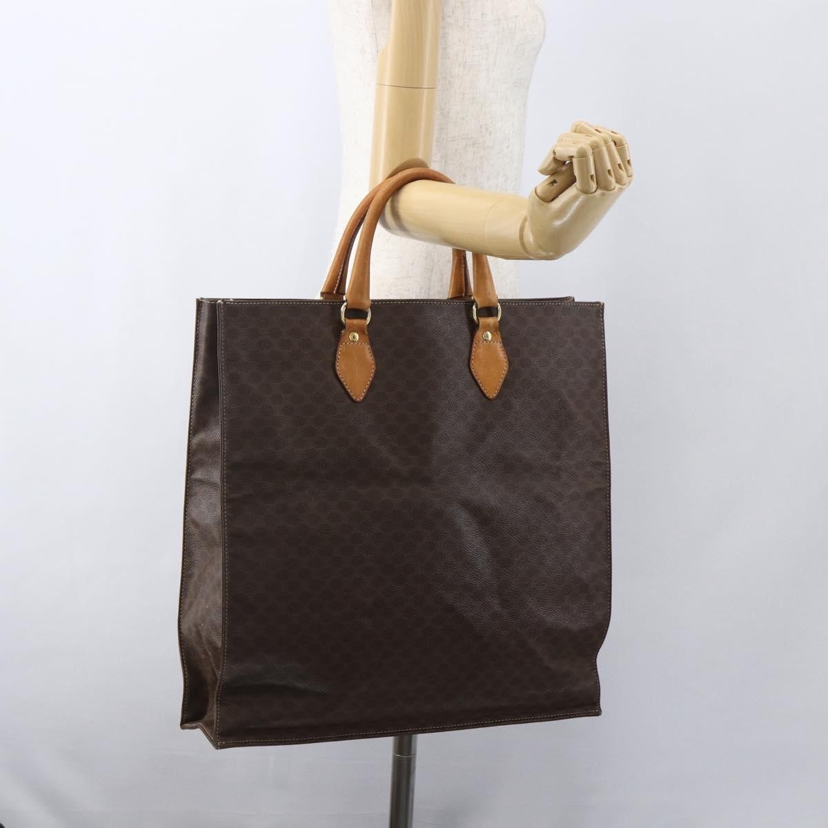 Celine Vintage Macadam Canvas Brown Canvas Tote Bag Bag (Pre-Owned)