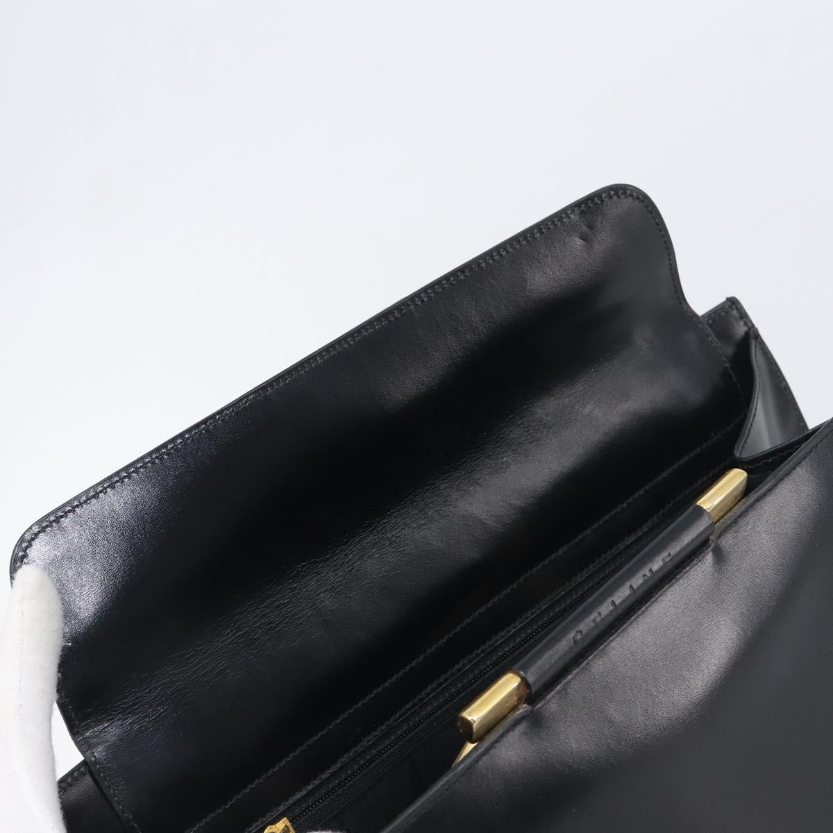 Celine Top Handle Leather Black Leather Handbag (Pre-Owned)