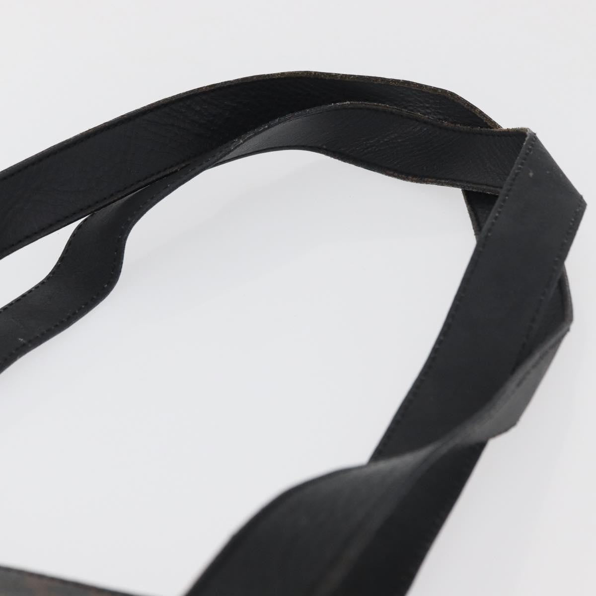 Celine Vintage Macadam Shopper Tote Coated Canvas Black Canvas Tote Bag Bag (Pre-Owned)