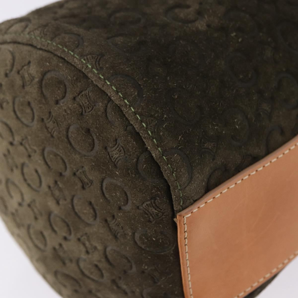 Celine C Macadam Suede And Leather Green Suede Handbag (Pre-Owned)