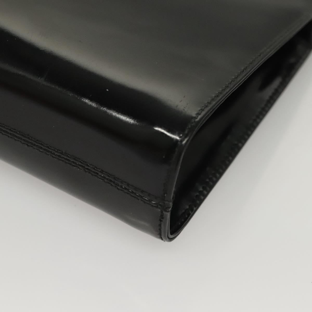 Salvatore Ferragamo Gancini Patent Leather Black Patent_Leather Shoulder Bag Bag (Pre-Owned)