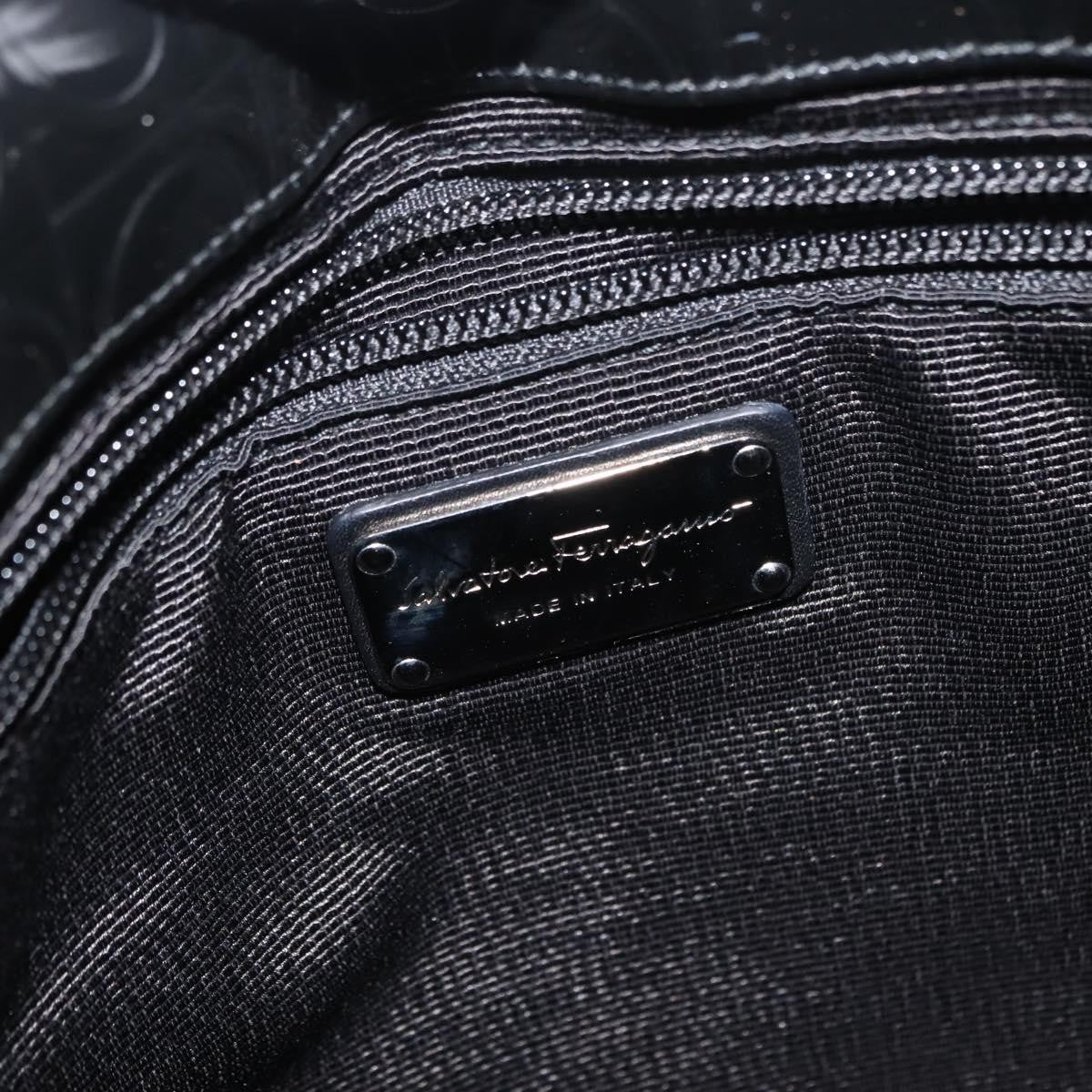 Salvatore Ferragamo Gancini Patent Leather Black Patent_Leather Shoulder Bag Bag (Pre-Owned)