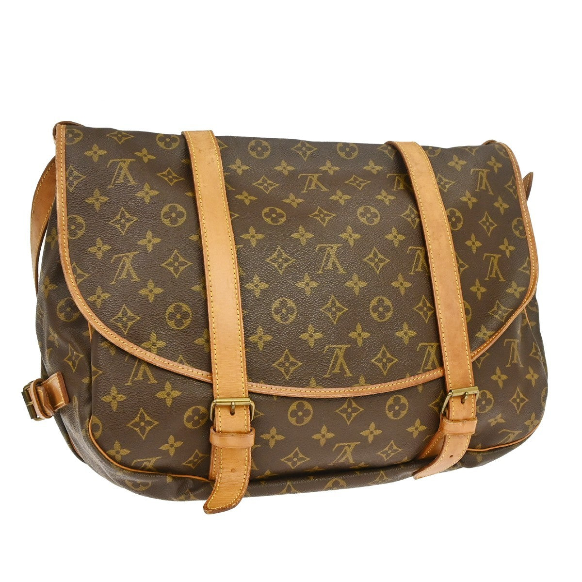 Louis Vuitton Saumur Monogram Canvas Brown Canvas Shoulder Bag Bag (Pre-Owned)