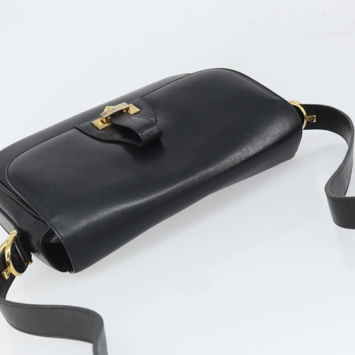 Celine Vintage Leather Black Leather Shoulder Bag Bag (Pre-Owned)