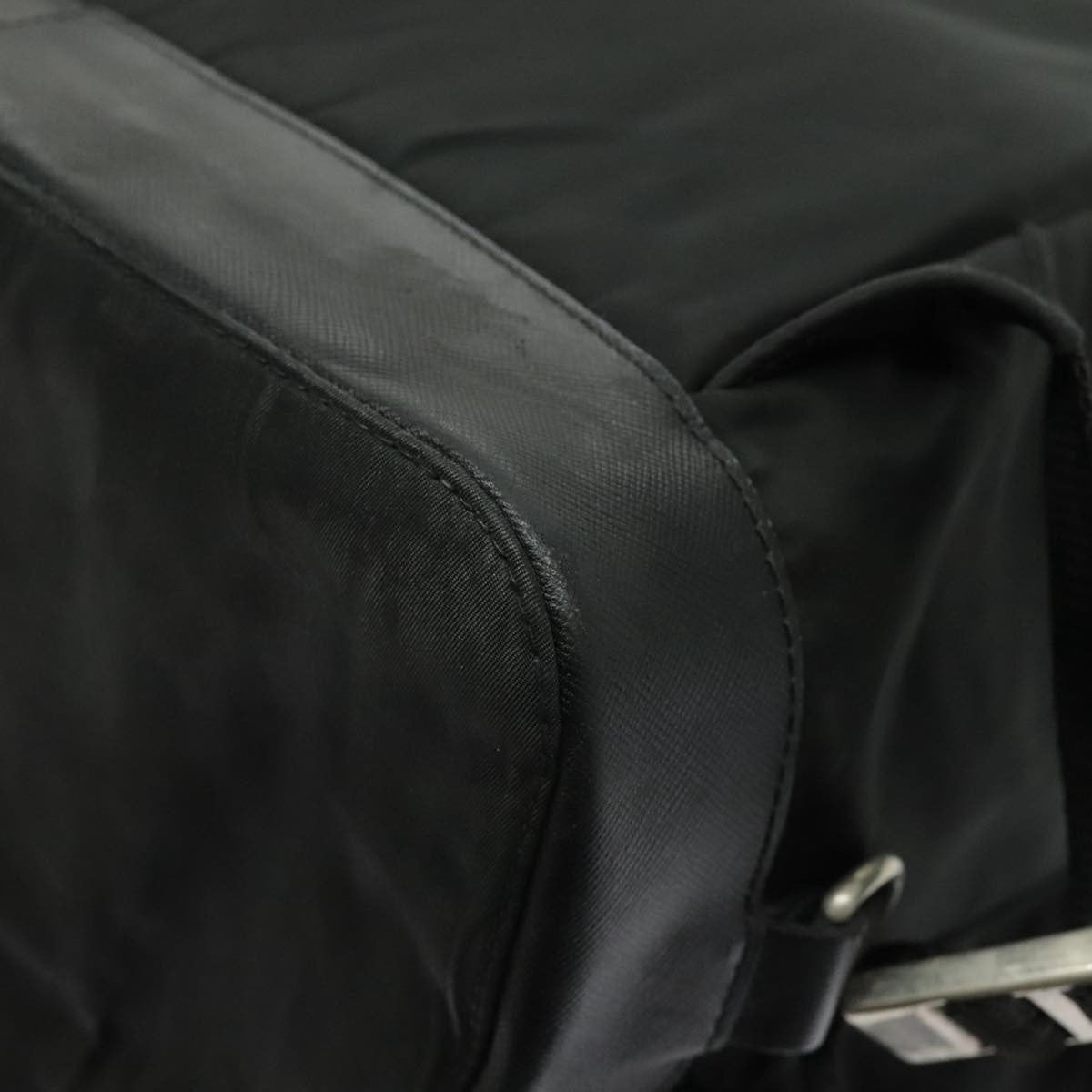 Prada Double Front Pocket Tessuto Black Nylon Backpack Bag (Pre-Owned)