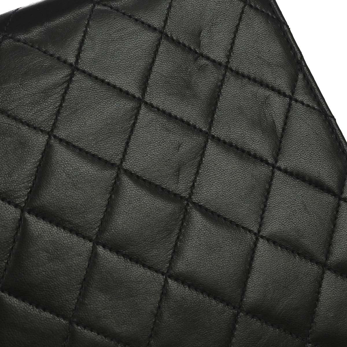 Chanel Vintage Classic Flap Quilted Lambskin Black Leather Shoulder Bag Bag (Pre-Owned)