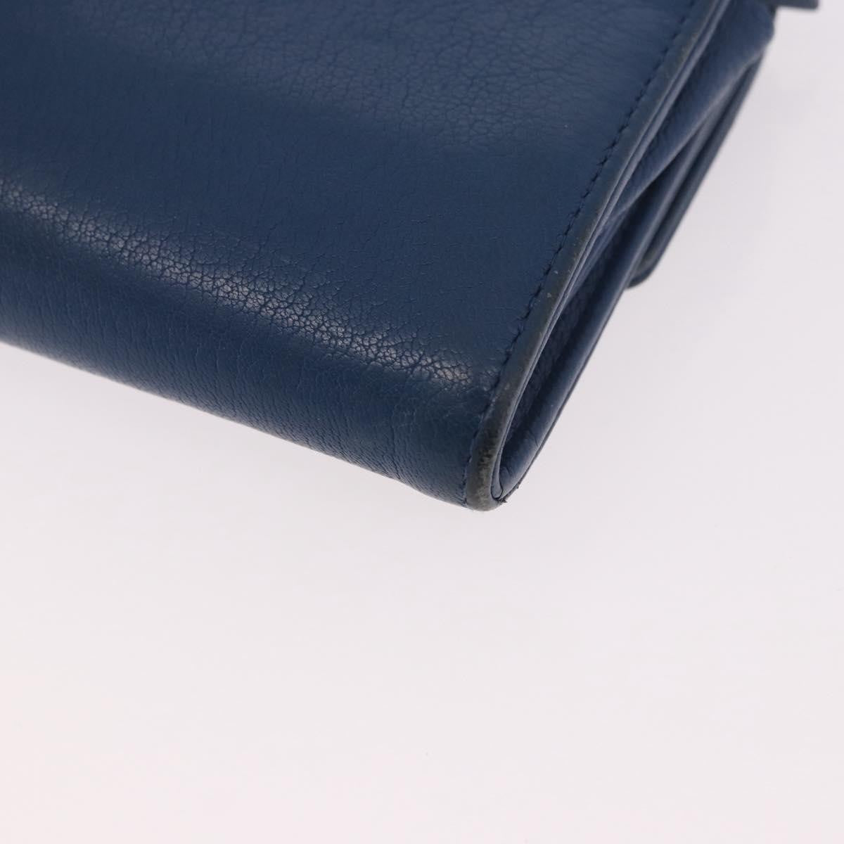 Chanel Lucky Clover Long Flap Wallet Leather Blue Leather Wallets Accessory (Pre-Owned)
