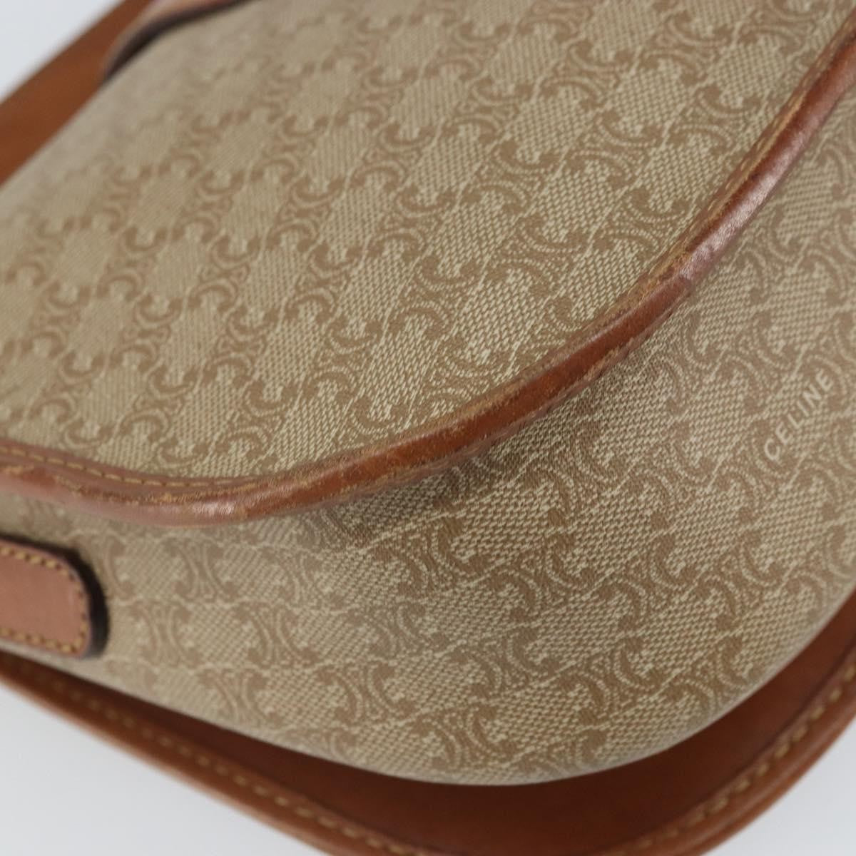 Celine Vintage Macadam Canvas And Leather Beige Canvas Shoulder Bag Bag (Pre-Owned)