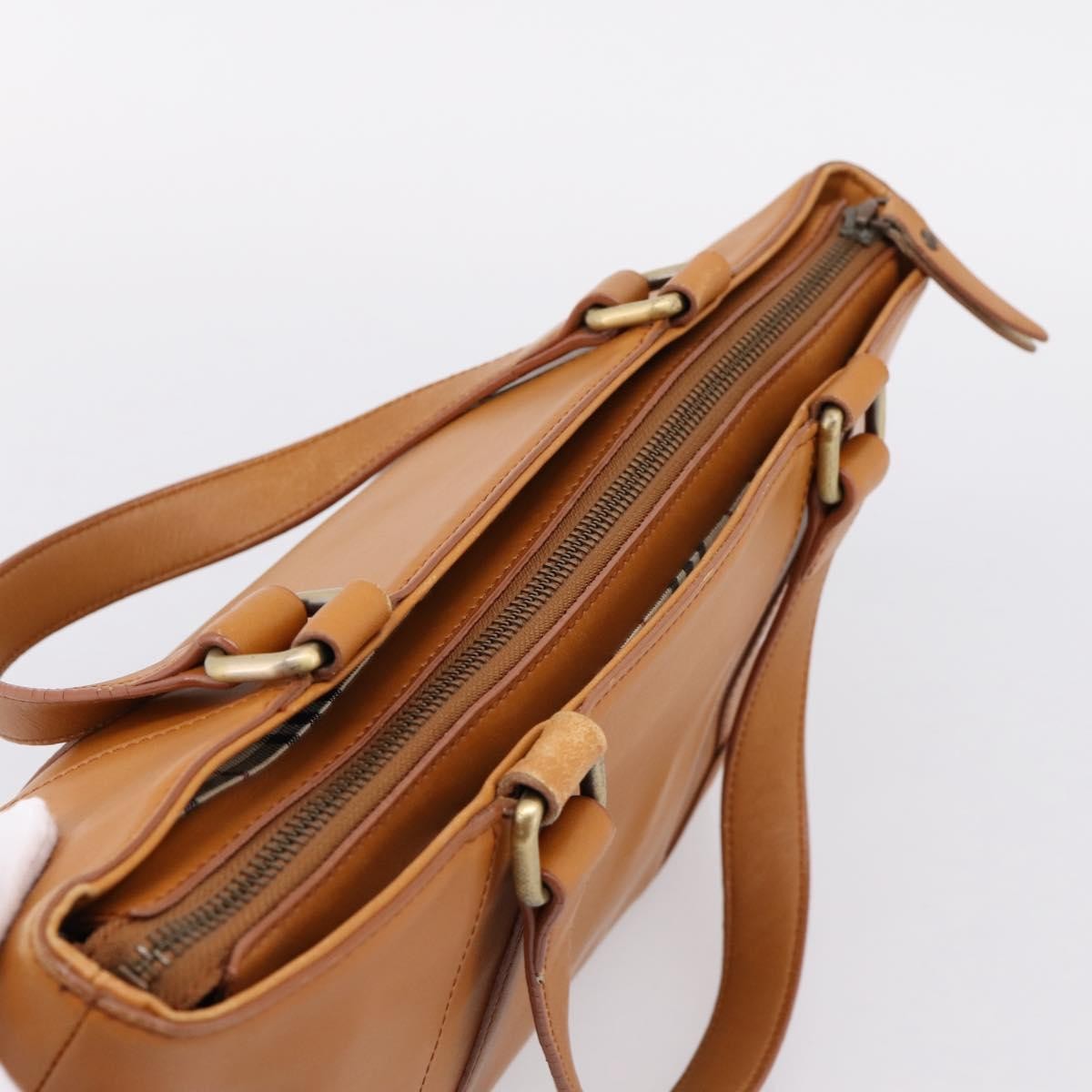 Burberry Handbag Leather Brown Leather Handbag (Pre-Owned)