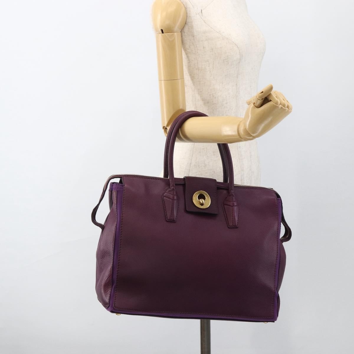 Saint Laurent Bicolor Muse Two Cabas Leather Purple Leather Tote Bag Bag (Pre-Owned)