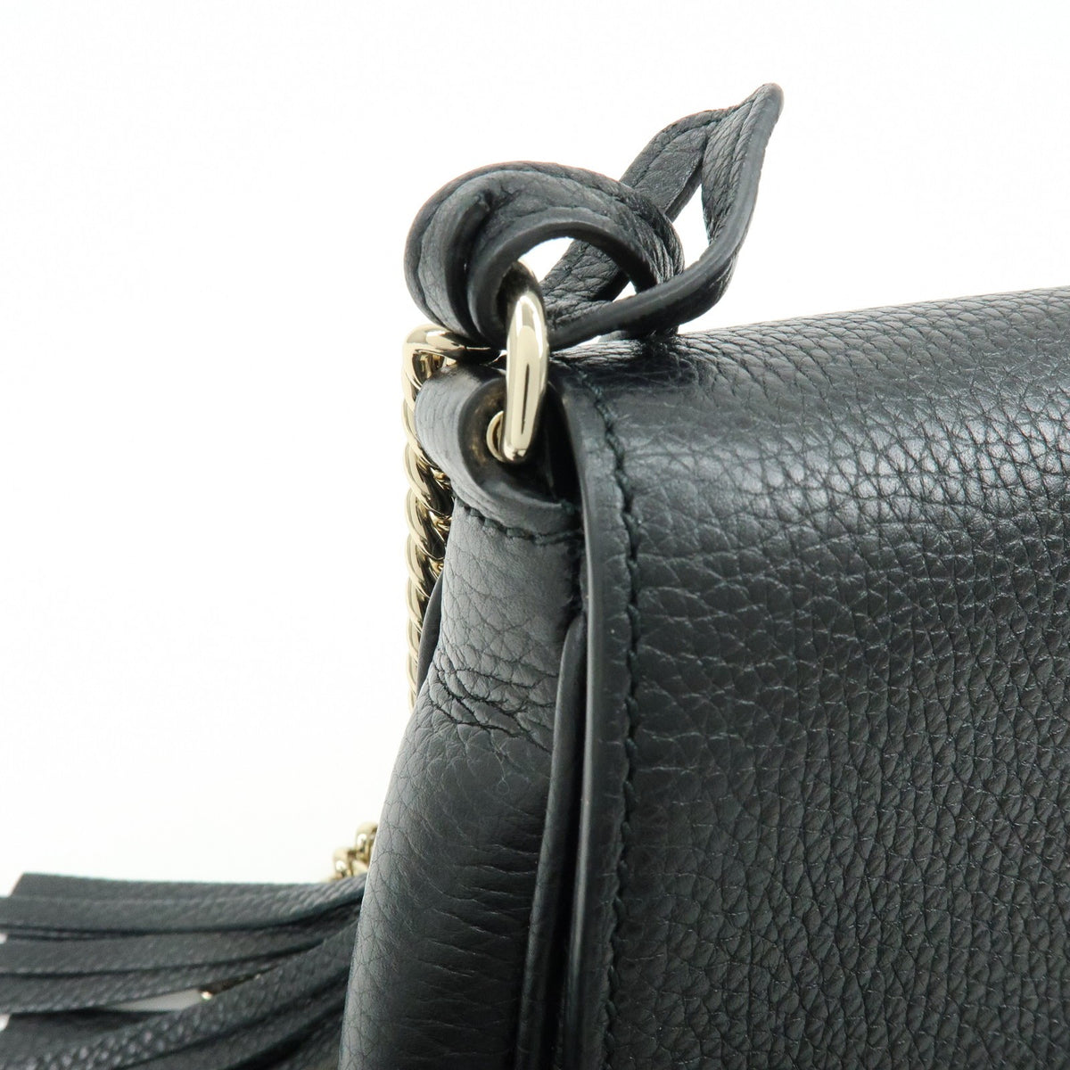 Gucci Soho Chain Leather Black Calfskin Crossbody Bag Bag (Pre-Owned)