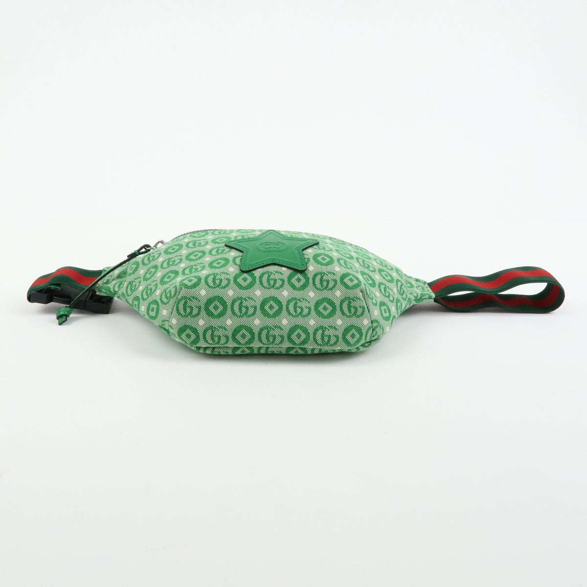 Gucci Children's Belt Printed Gg Coated Canvas Green Canvas Handbag (Pre-Owned)