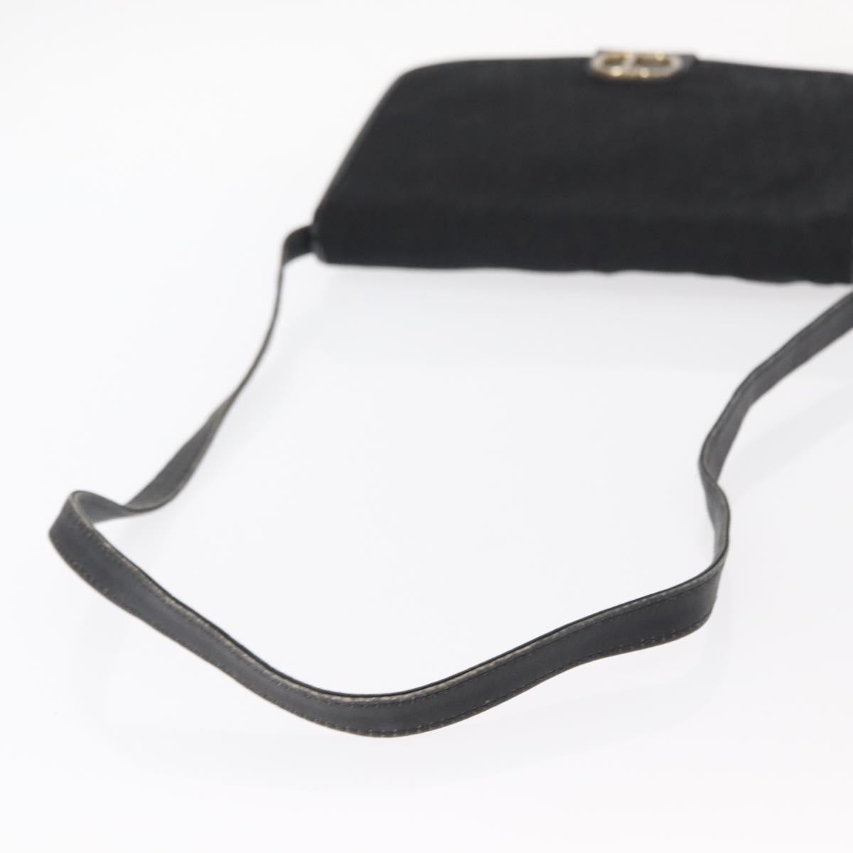 Christian Dior Vintage Cd Trotter Canvas Black Canvas Shoulder Bag Bag (Pre-Owned)