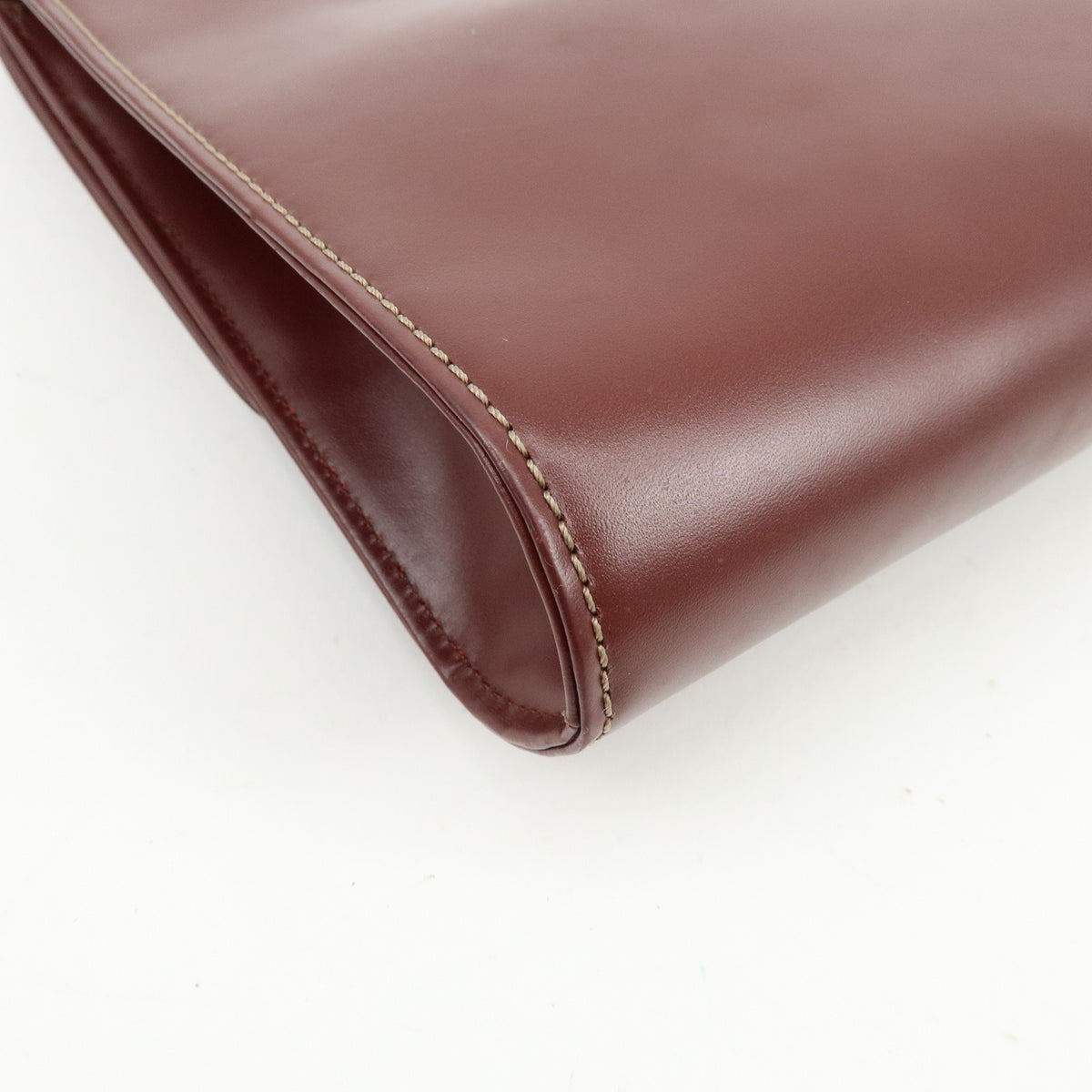 Cartier Must De Cartier Clutch Leather Burgundy Leather Clutche & Pouche Bag (Pre-Owned)