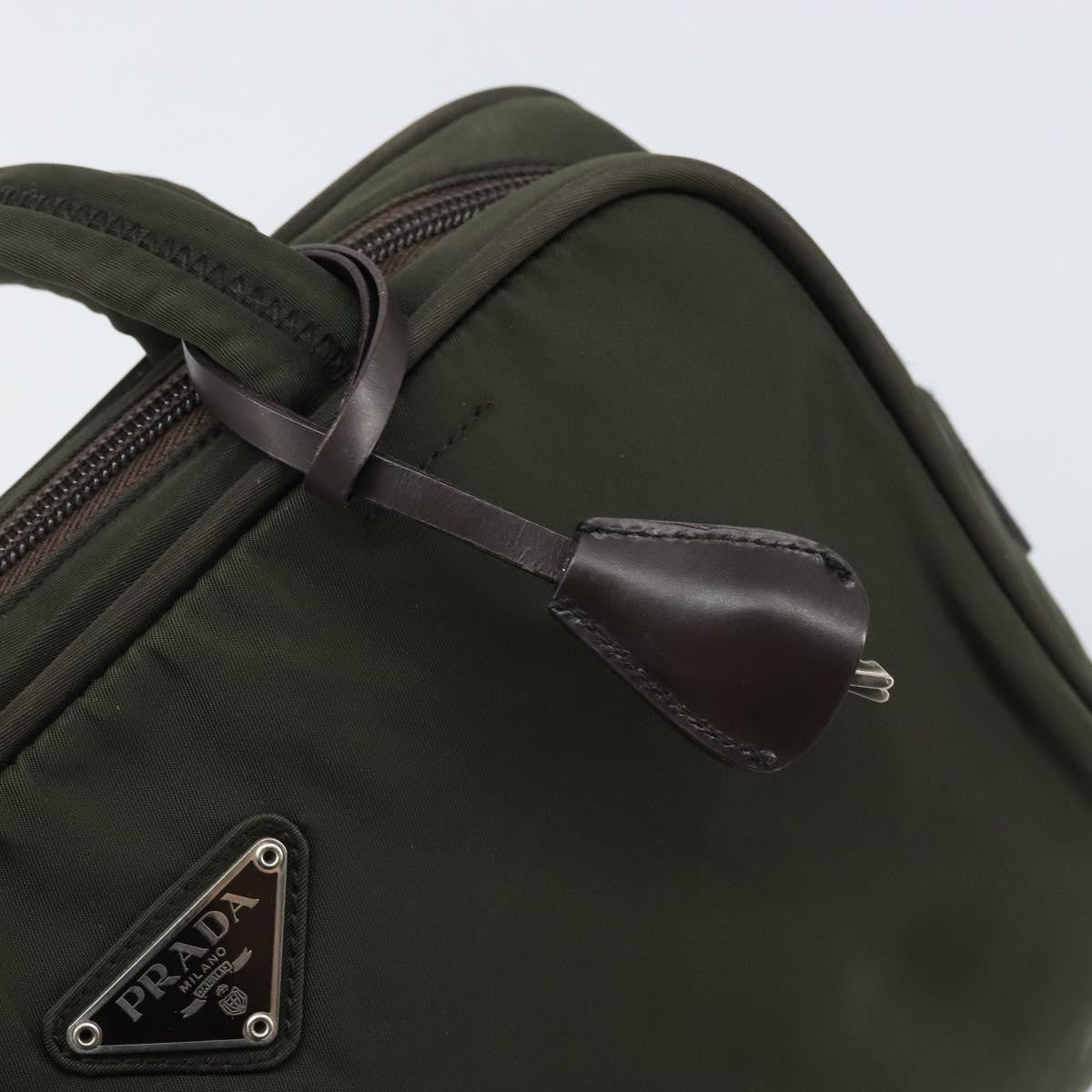 Prada Zip Around Tote Tessuto Khaki Nylon Handbag (Pre-Owned)