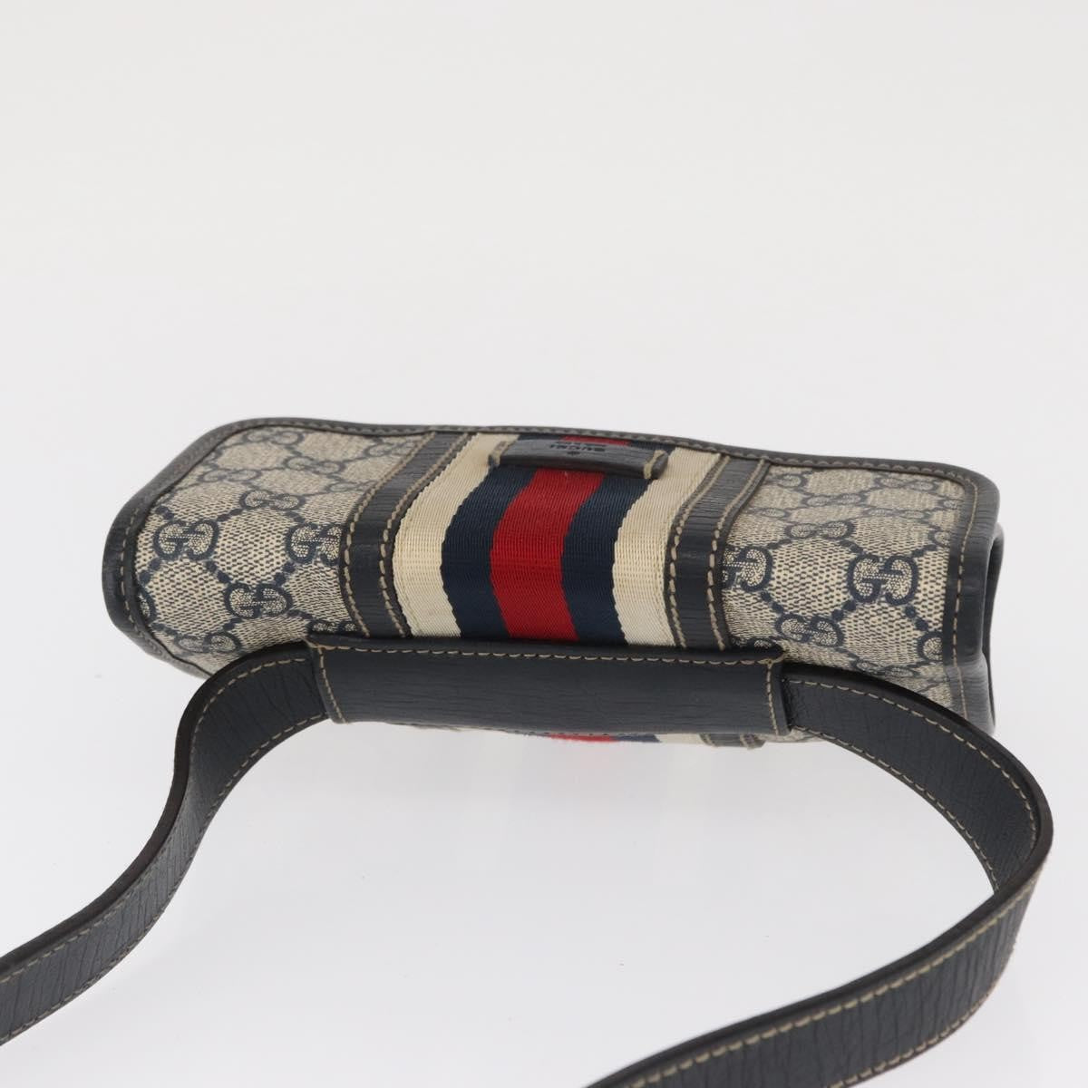 Gucci Vintage Web Belt Gg Coated Canvas Beige Canvas Handbag (Pre-Owned)
