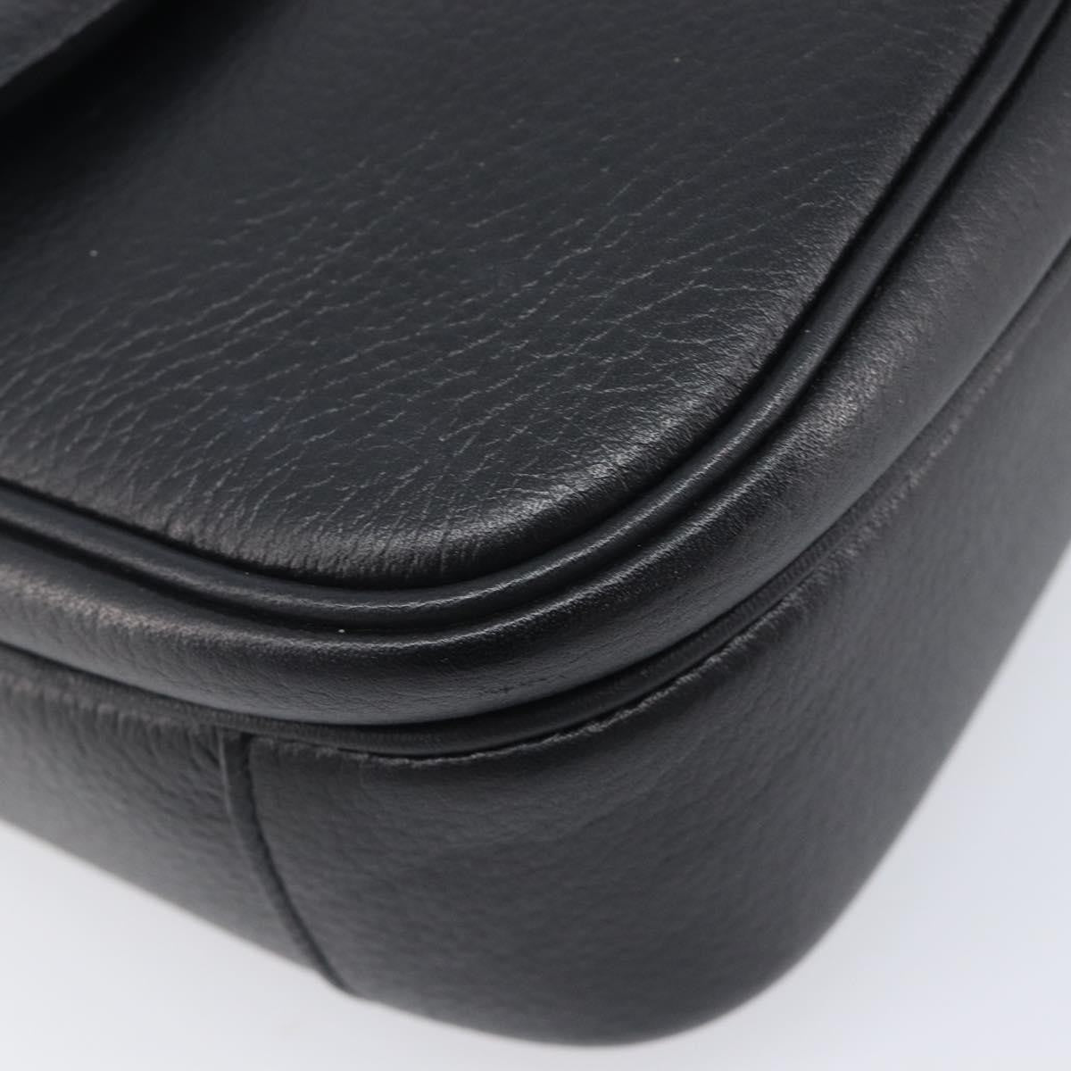 Burberry Shoulder Leather Black Leather Shoulder Bag Bag (Pre-Owned)
