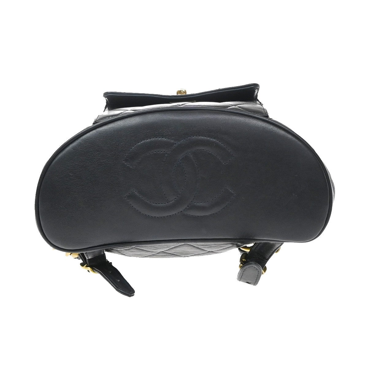 Chanel Duma Drawstring Quilted Leather Navy Leather Backpack Bag (Pre-Owned)