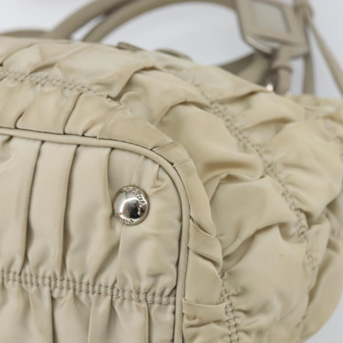 Prada Gaufre Convertible Tote Tessuto Beige Nylon Tote Bag Bag (Pre-Owned)