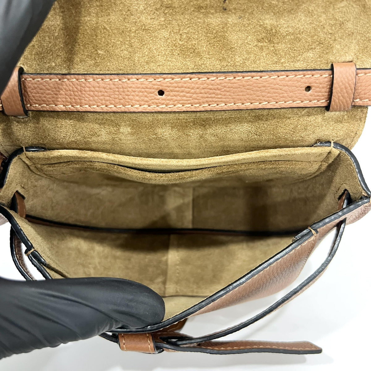 Loewe Gate Belt Leather Brown Leather Shoulder Bag Bag (Pre-Owned)