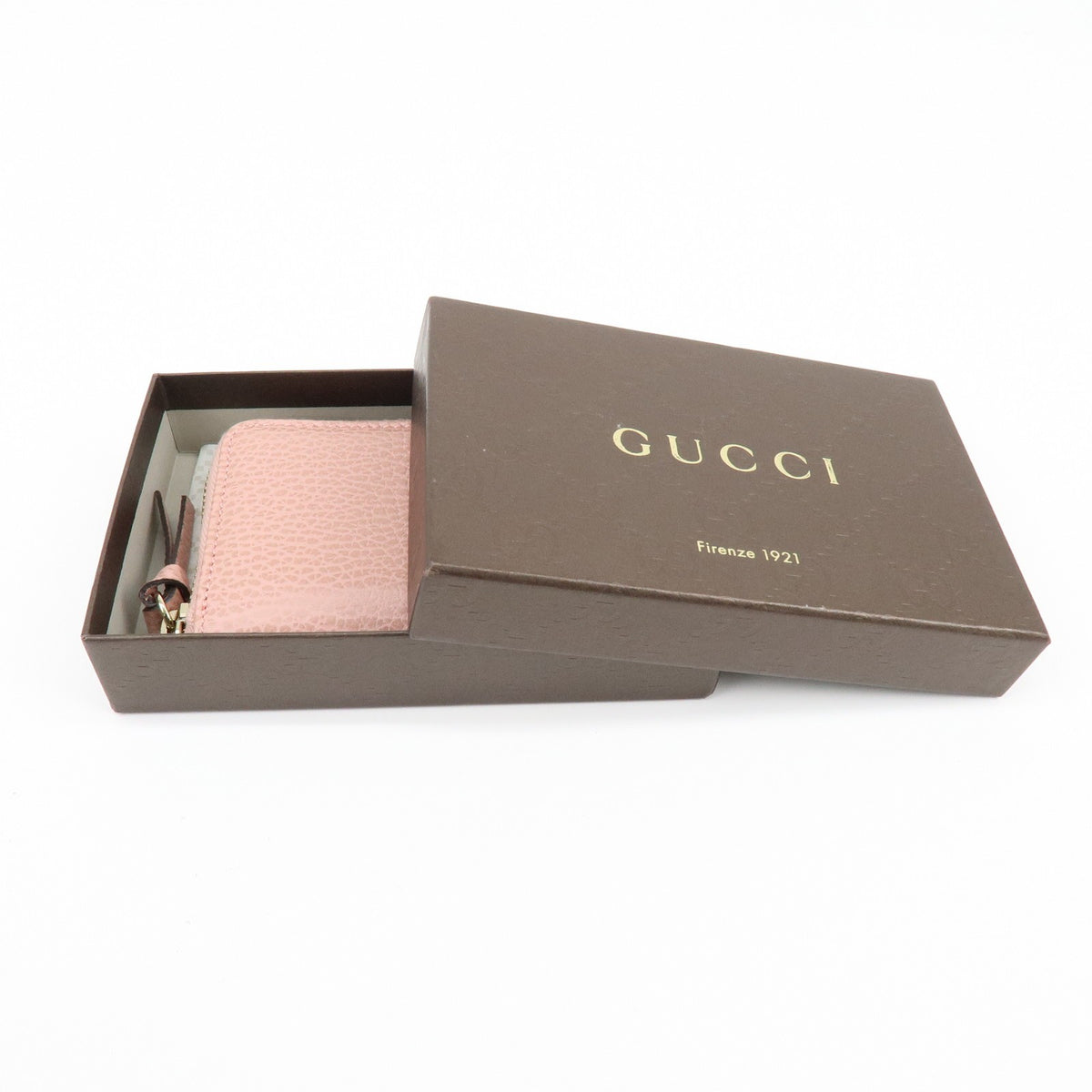 Gucci Swing Zip Around Leather Pink Leather Wallets Accessory (Pre-Owned)
