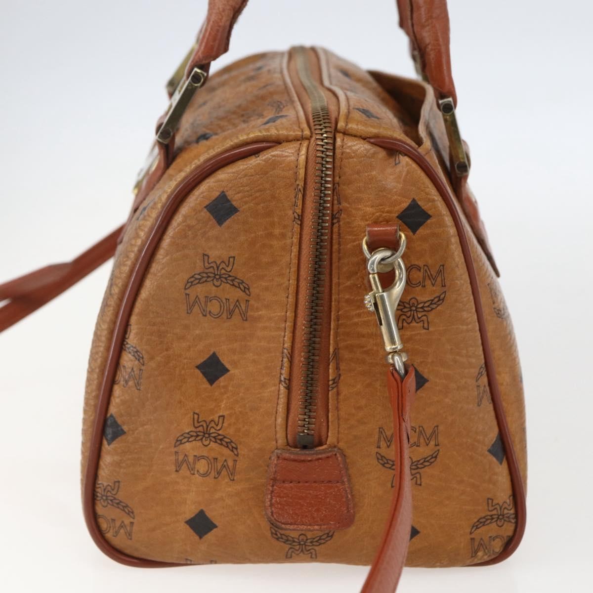 MCM Visetos Logogramme Leather Brown Leather Handbag (Pre-Owned)