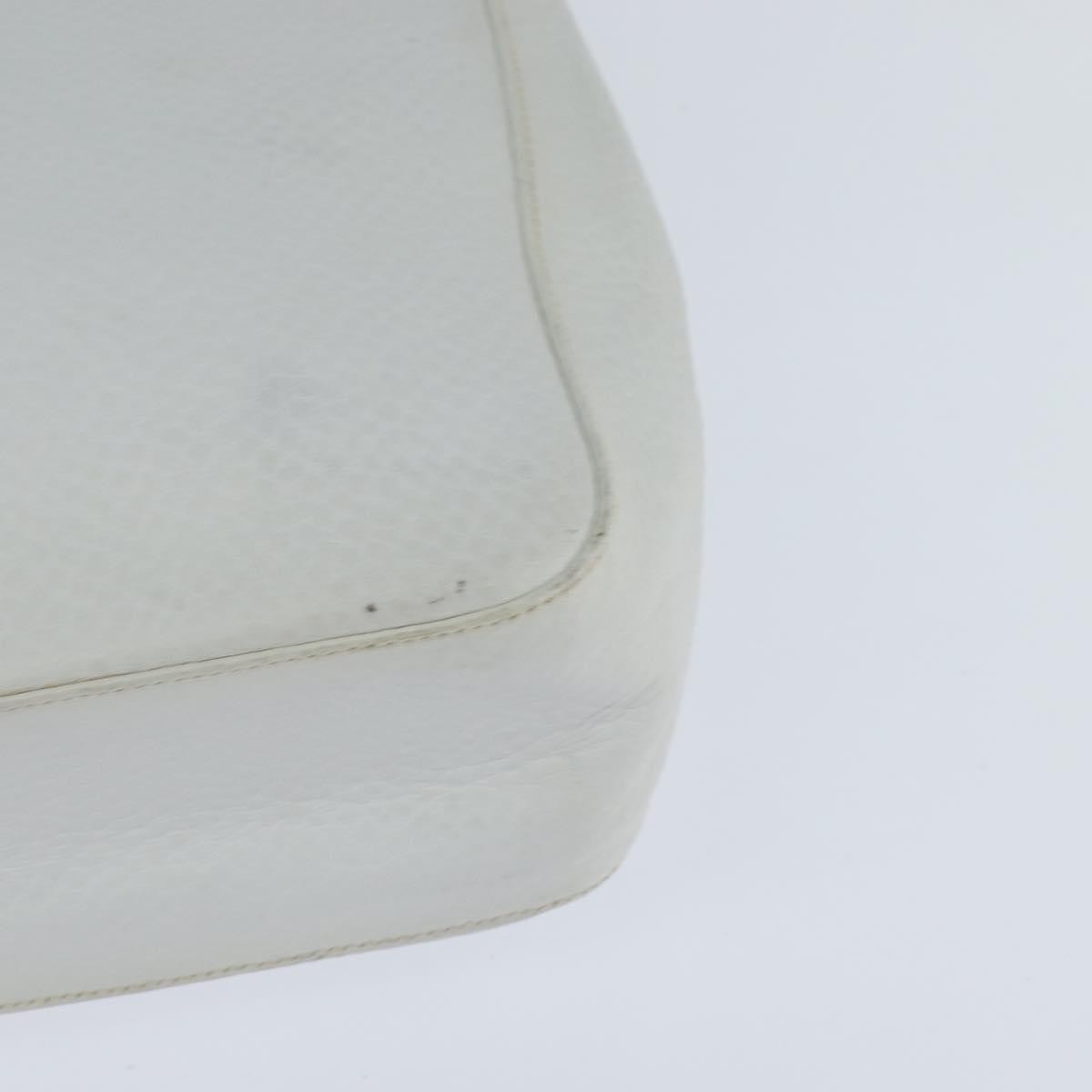 Salvatore Ferragamo Gancini Leather White Leather Handbag (Pre-Owned)