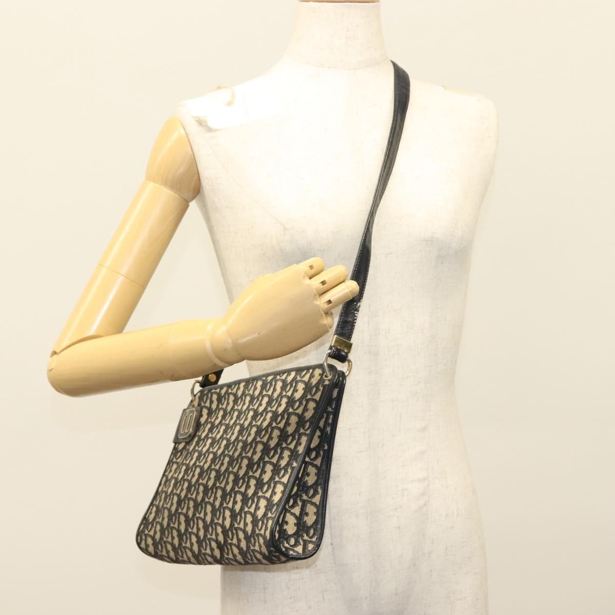 Christian Dior Vintage Trotter Canvas Navy Canvas Shoulder Bag Bag (Pre-Owned)