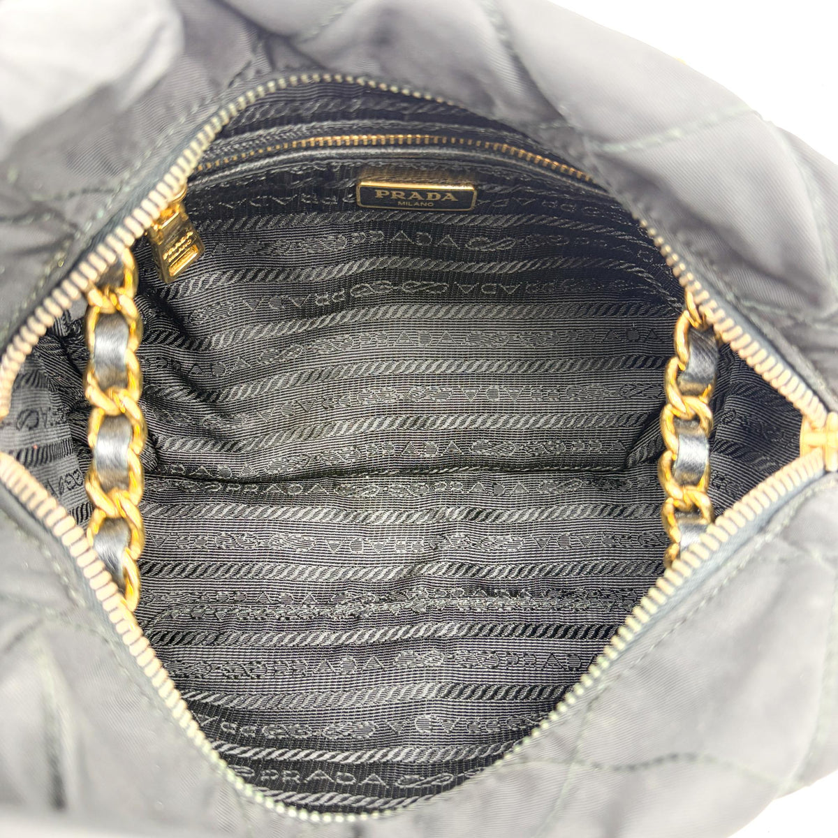 Prada Re-Edition 1995 Chain Quilted Re-Nylon Black Nylon Tote Bag Bag (Pre-Owned)
