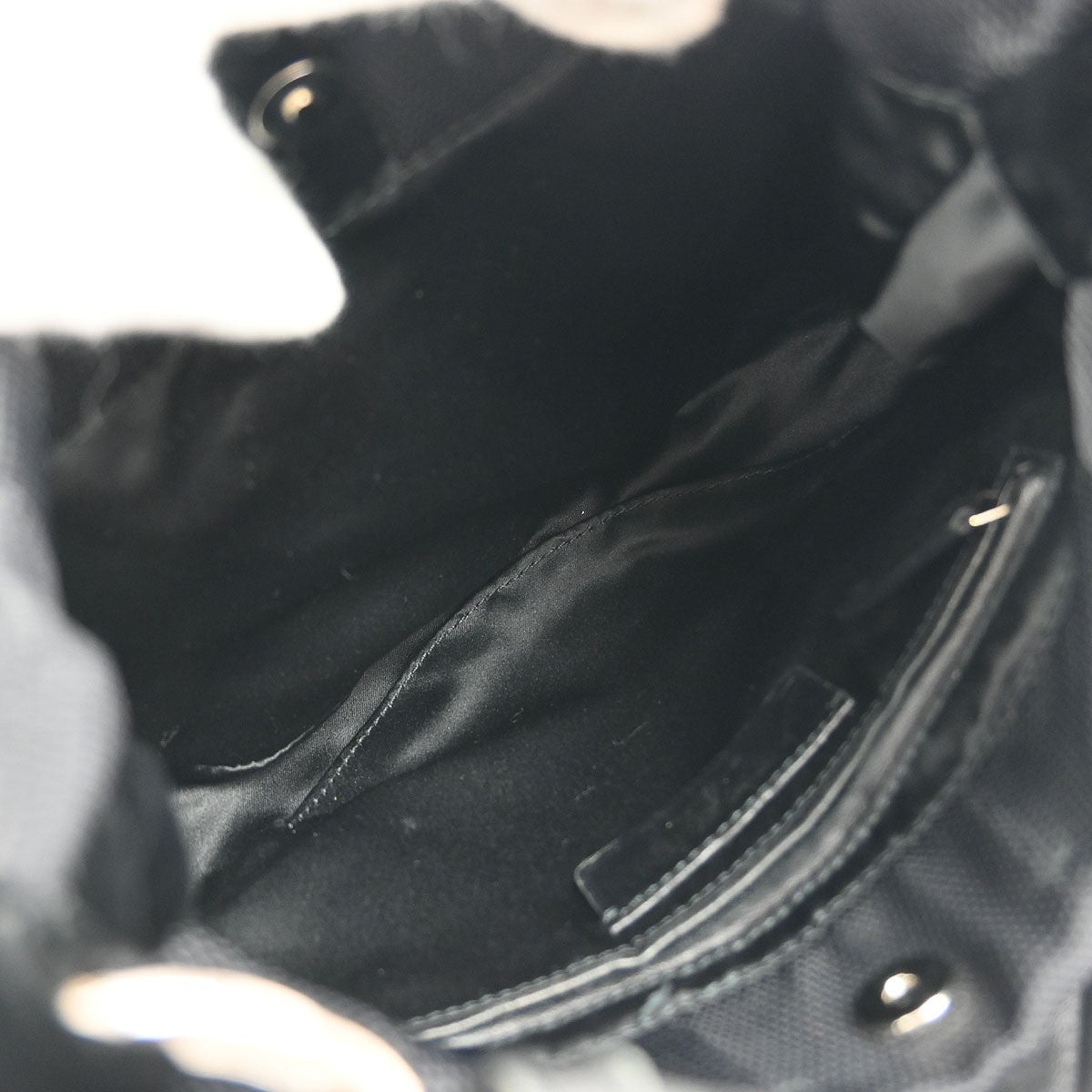 Saint Laurent Vintage Shoulder Bag Leather Black Nylon Shoulder Bag Bag (Pre-Owned)