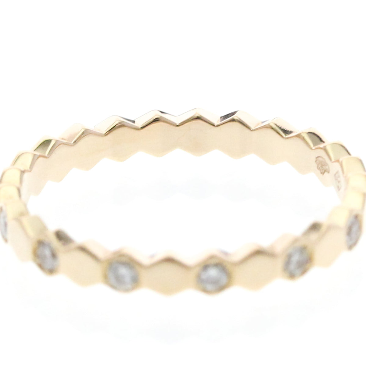 Chaumet Bee My Love Half Pave Band 18K Rose Gold With Diamonds Gold Rose_Gold Ring Jewelry (Pre-Owned)