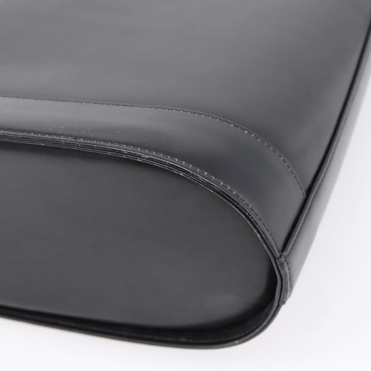 Saint Laurent Vintage Shoulder Bag Leather Black Leather Shoulder Bag Bag (Pre-Owned)