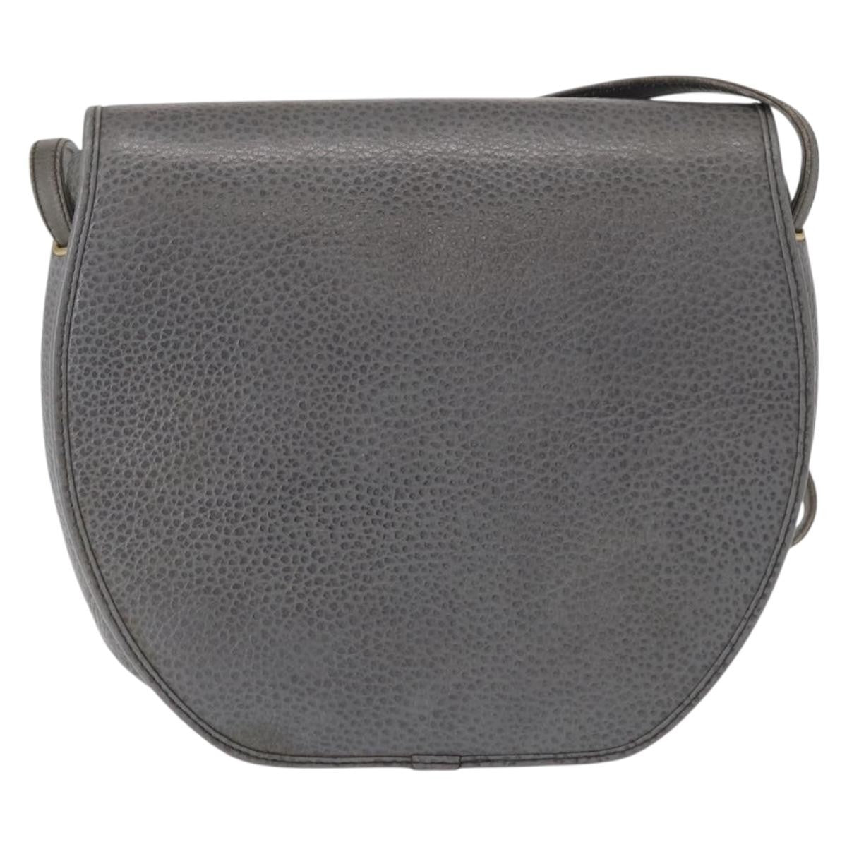 Christian Dior Vintage Cd Logo Leather Gray Leather Tote Bag Bag (Pre-Owned)