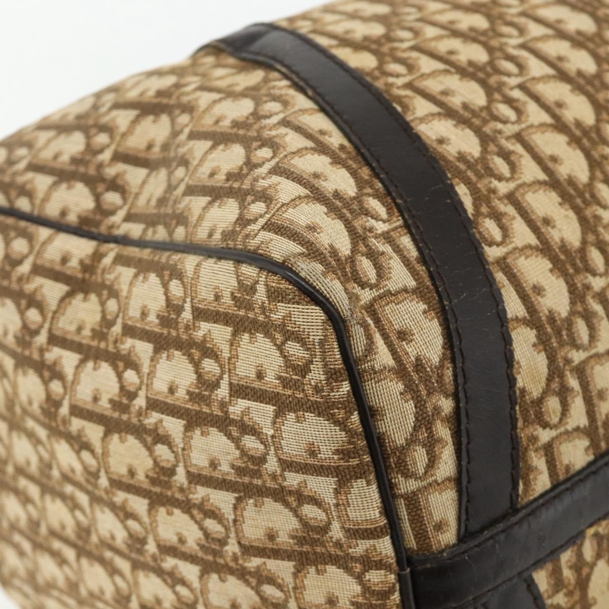 Christian Dior Vintage Trotter Boston Diorissimo Canvas Beige Canvas Handbag (Pre-Owned)