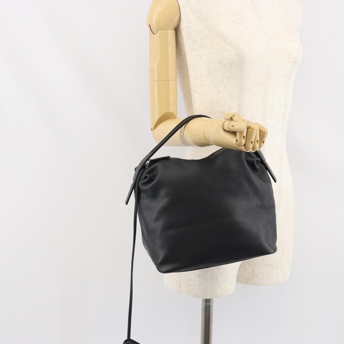 Loewe Vintage Leather Black Leather Handbag (Pre-Owned)