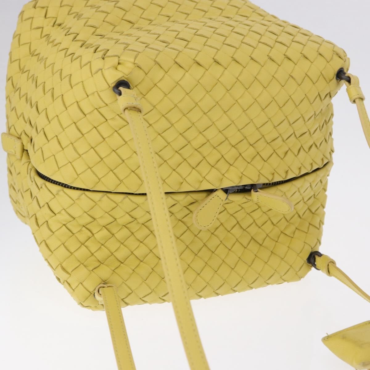Bottega Veneta Zip Cube Messenger Intrecciato Nappa Yellow Leather Shoulder Bag Bag (Pre-Owned)
