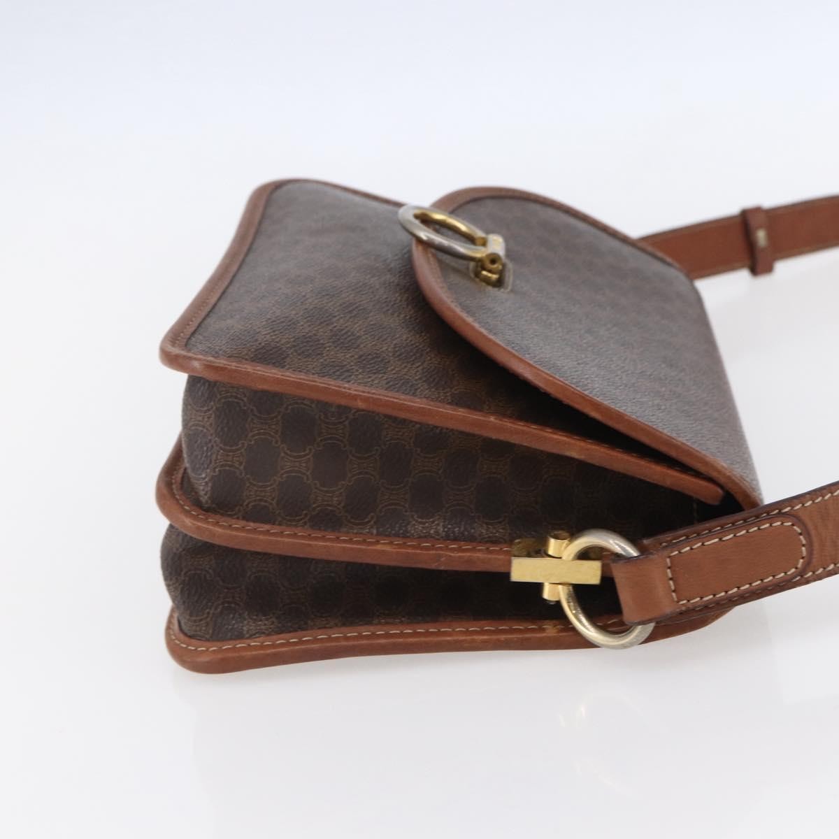 Celine Flap Shoulder Canvas Brown Canvas Shoulder Bag Bag (Pre-Owned)