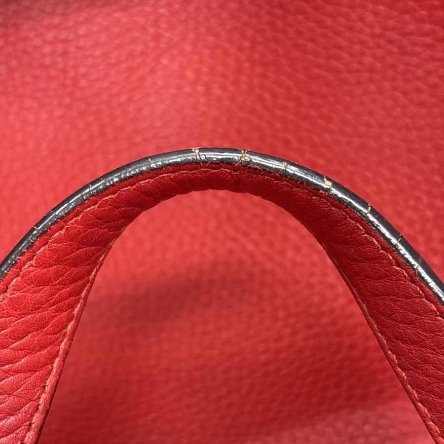 Gucci Lady Tassel Top Handle Leather Red Leather Tote Bag Bag (Pre-Owned)