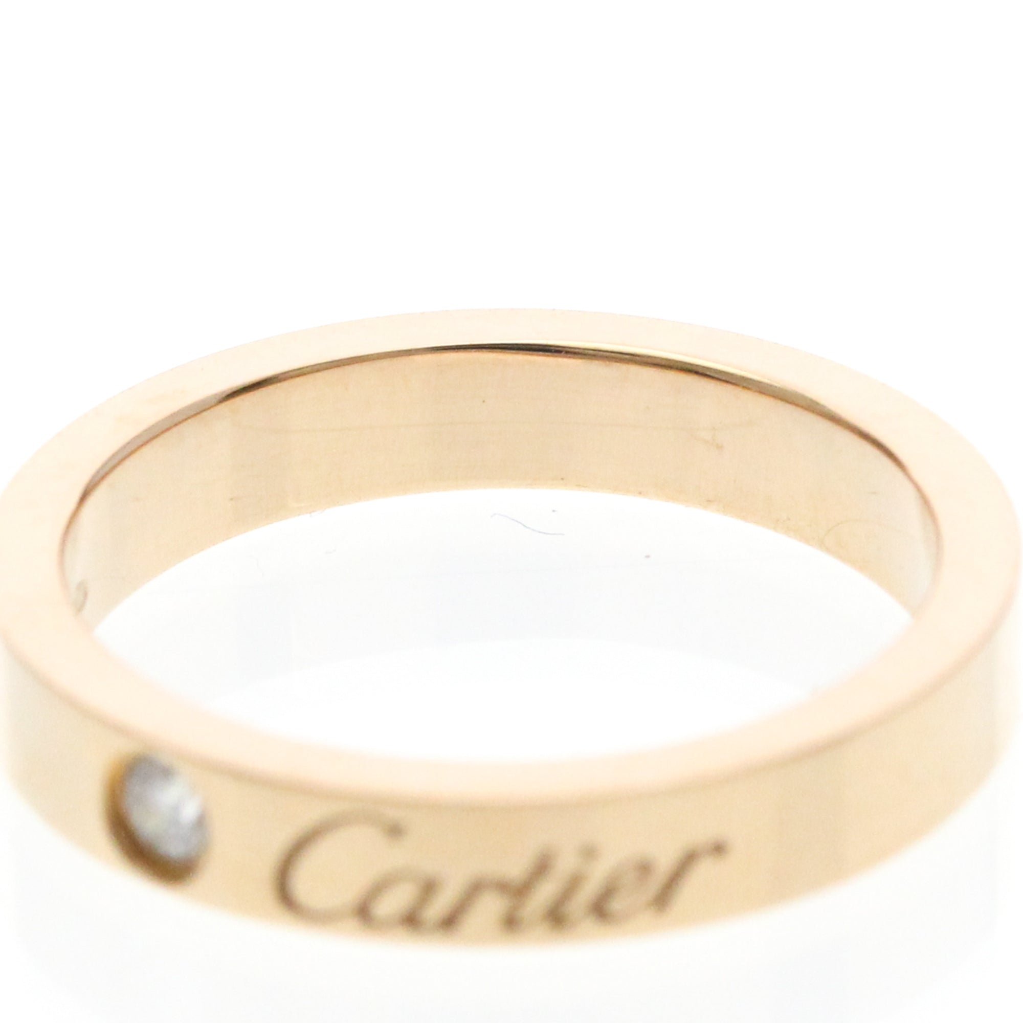 Cartier C De Cartier 18K Pink Gold And Diamond Gold Pink_Gold Ring Jewelry (Pre-Owned)