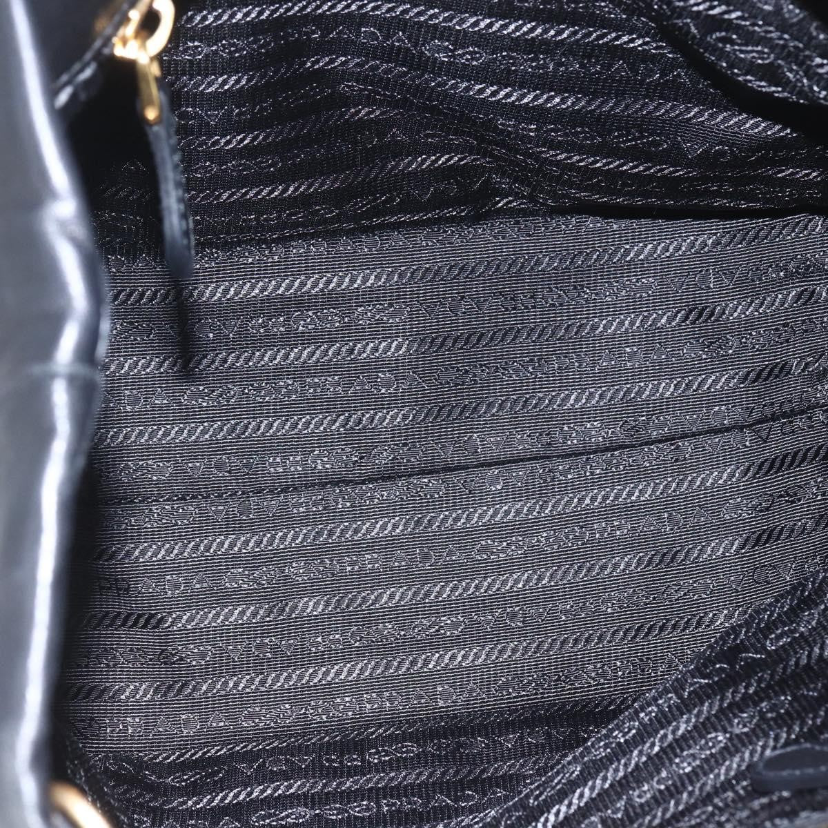 Prada Bow Tote Leather Black Leather Tote Bag Bag (Pre-Owned)