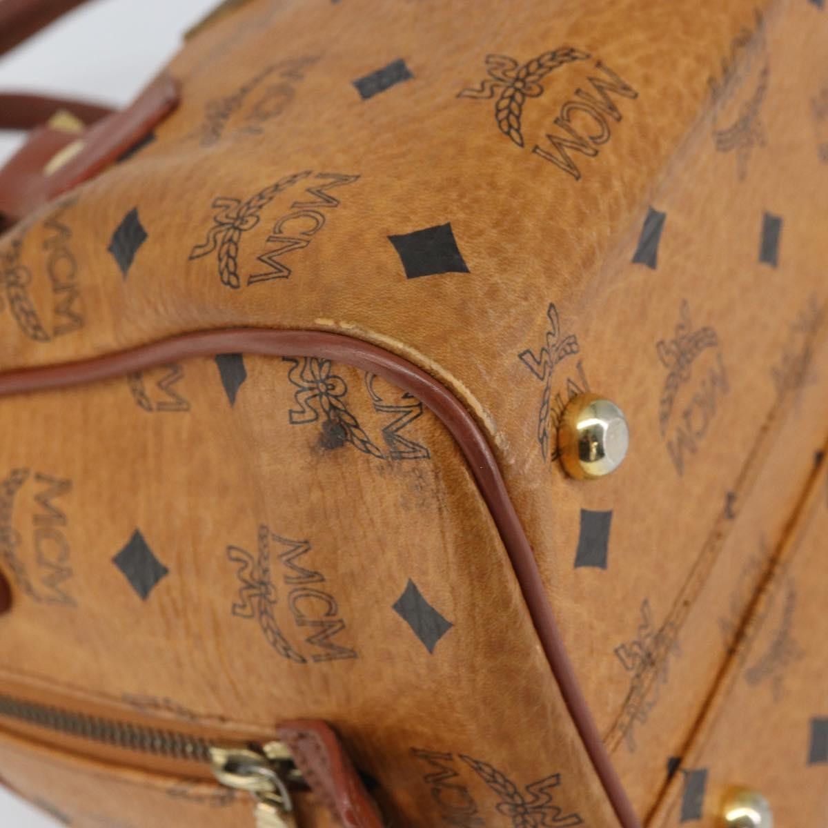 MCM Visetos Logogramme Leather Brown Leather Handbag (Pre-Owned)