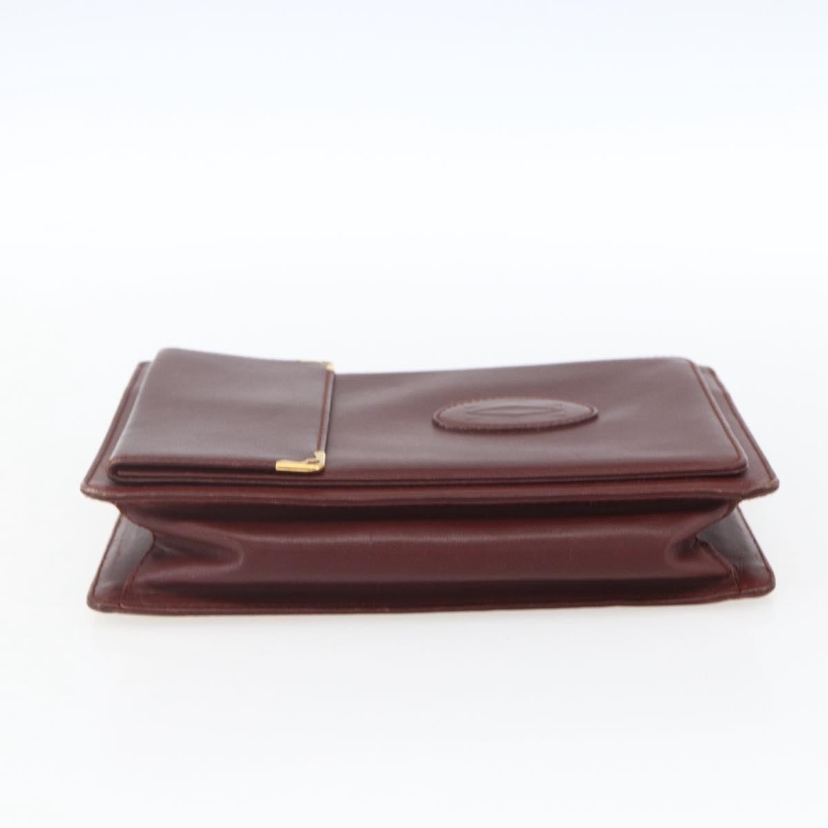 Cartier Must De Cartier Clutch Leather Burgundy Leather Clutche & Pouche Bag (Pre-Owned)