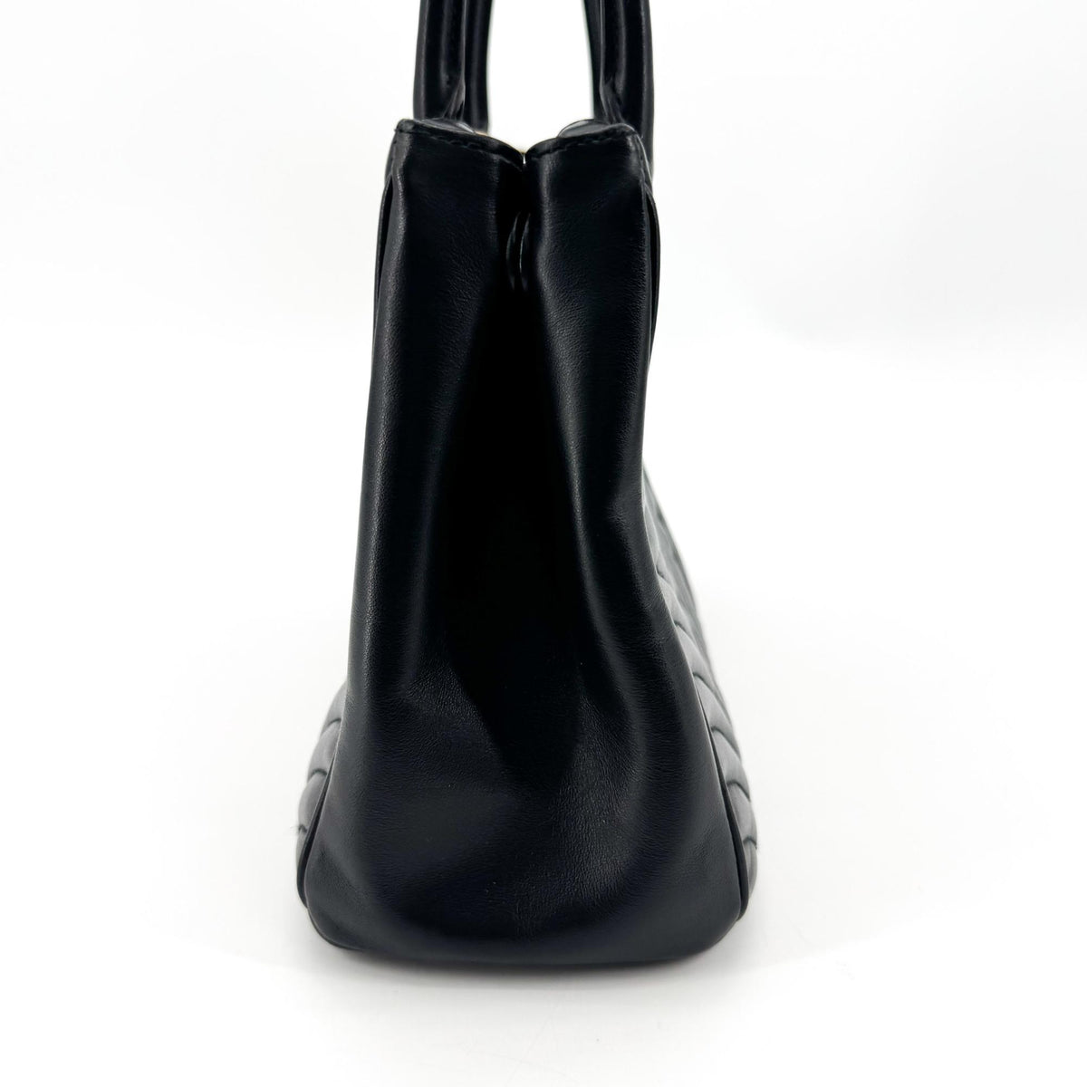 Prada Double Zip Tote Diagramme Quilted Leather Black Leather Tote Bag Bag (Pre-Owned)